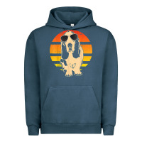 Pigment Midnight Navy retro basset hound t shirt men women kids gift t shirt Urban Hoodie - linhVisuals