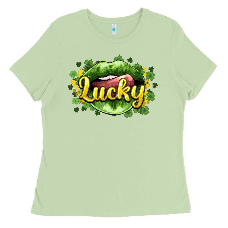 St. Patrick's Day Lips Lucky Ladies Tee by HowdyJamesFarm | Teevron