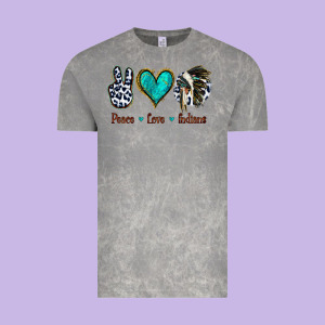 Peace Love Indians Vintage Tee Designed By Jasminsmagicworld