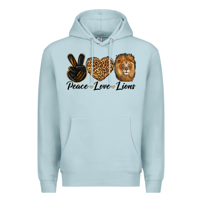 Peace Love Lion Head Premium Hoodie by LillyAllenDesigns | Teevron