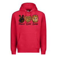 Cardinal Peace Love Lion Head Premium Hoodie - LillyAllenDesigns