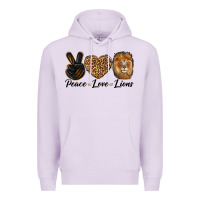 Lilac Peace Love Lion Head Premium Hoodie - LillyAllenDesigns