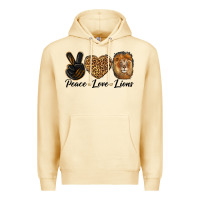 Pina Colada Peace Love Lion Head Premium Hoodie - LillyAllenDesigns