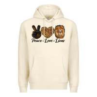 Sandshell Peace Love Lion Head Premium Hoodie - LillyAllenDesigns