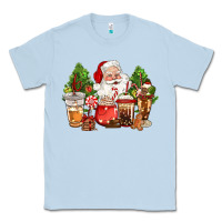 Dusty Blue christmas santa coffee cups Classic Tee - CowGirlArtShop