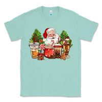 Seafoam christmas santa coffee cups Classic Tee - CowGirlArtShop