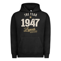 Pigment Black The Year 1947 - 75th Birthday Vintage Classic Urban Hoodie - linhVisuals