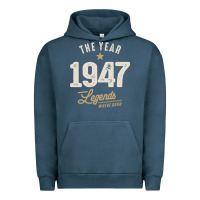 Pigment Midnight Navy The Year 1947 - 75th Birthday Vintage Classic Urban Hoodie - linhVisuals