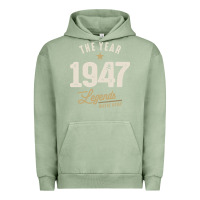 Pigment Oil Green The Year 1947 - 75th Birthday Vintage Classic Urban Hoodie - linhVisuals