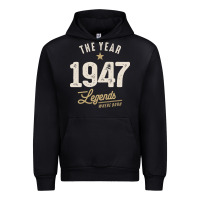 Black The Year 1947 - 75th Birthday Vintage Classic Urban Hoodie - linhVisuals