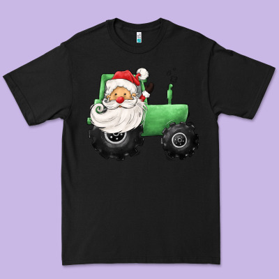 Santa Tractor Premium Tee Designed By Cowgirlartshop
