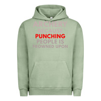 Pigment Oil Green archery because punching people is frowned upon Urban Hoodie - linhVisuals