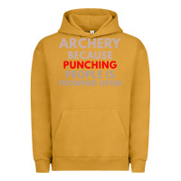 Pigment Peanut Butter archery because punching people is frowned upon Urban Hoodie - linhVisuals