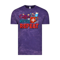 Cloud Purple Coffee Nurse Repeat Vintage Tee - FaDigitalArtStudio