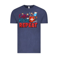 Vintage Denim Coffee Nurse Repeat Vintage Tee - FaDigitalArtStudio