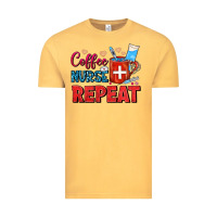 Vintage Mustard Coffee Nurse Repeat Vintage Tee - FaDigitalArtStudio