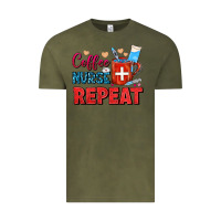 Vintage Olive Coffee Nurse Repeat Vintage Tee - FaDigitalArtStudio