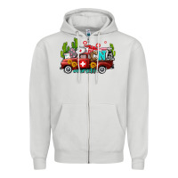 Cna Nurse Truck With Cactus And Sunflowers Zipper Hoodie | Teevron