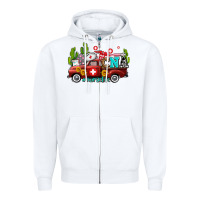 White cna nurse truck with cactus and sunflowers Zipper Hoodie - AdoDesignShop
