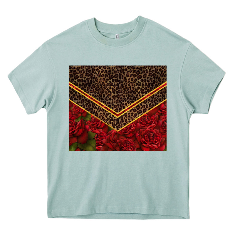 Red Roses With Leopard Heavy Core Tee by TumblerDesignByShophia | Teevron