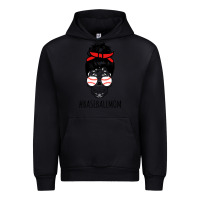 Black Baseball Mom Skull Urban Hoodie - linhVisuals