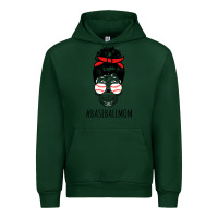 Forest Green Baseball Mom Skull Urban Hoodie - linhVisuals