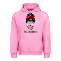 Fuchsia Pink Baseball Mom Skull Urban Hoodie - linhVisuals