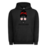 Pigment Black Baseball Mom Skull Urban Hoodie - linhVisuals