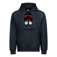 Navy Baseball Mom Skull Urban Hoodie - linhVisuals