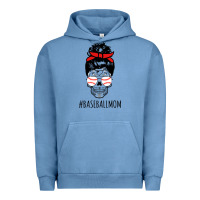Pigment Pebble Blue Baseball Mom Skull Urban Hoodie - linhVisuals