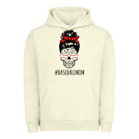 Pigment Pistachio Baseball Mom Skull Urban Hoodie - linhVisuals