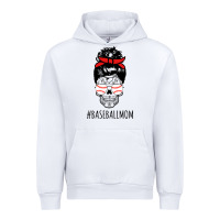 White Baseball Mom Skull Urban Hoodie - linhVisuals