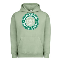 Pigment Oil Green have coffee, watch radar new Urban Hoodie - linhVisuals
