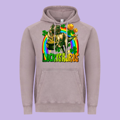 Luckysaurus Vintage Hoodie Designed By Fadigitalartstudio