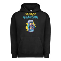 Pigment Black badass grandma family mother grandma t shirt Urban Hoodie - linhVisuals
