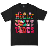 Black holly jolly vibes pink christmas Premium Tee - CowGirlArtShop