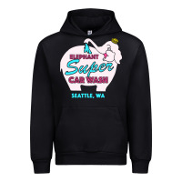 Black pink elephant car wash Urban Hoodie - linhVisuals
