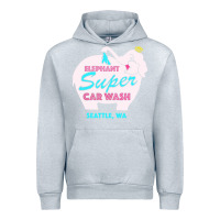 Heather Grey pink elephant car wash Urban Hoodie - linhVisuals