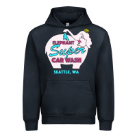 Navy pink elephant car wash Urban Hoodie - linhVisuals