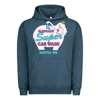 Pigment Midnight Navy pink elephant car wash Urban Hoodie - linhVisuals