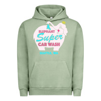 Pigment Oil Green pink elephant car wash Urban Hoodie - linhVisuals