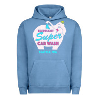 Pigment Pebble Blue pink elephant car wash Urban Hoodie - linhVisuals