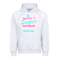 White pink elephant car wash Urban Hoodie - linhVisuals