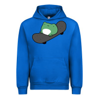 Cobalt skateboarding frog Urban Hoodie - linhVisuals