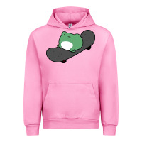 Fuchsia Pink skateboarding frog Urban Hoodie - linhVisuals