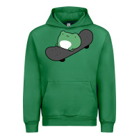 Emerald skateboarding frog Urban Hoodie - linhVisuals