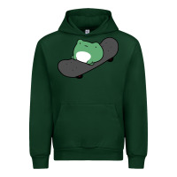 Forest Green skateboarding frog Urban Hoodie - linhVisuals