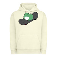 Pigment Pistachio skateboarding frog Urban Hoodie - linhVisuals