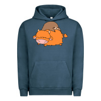 Pigment Midnight Navy sloth and highland cow Urban Hoodie - linhVisuals