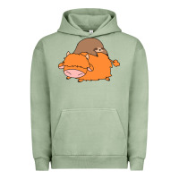 Pigment Oil Green sloth and highland cow Urban Hoodie - linhVisuals